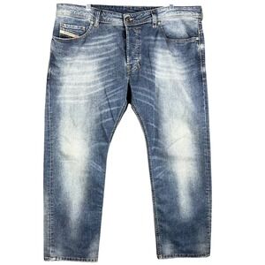 Diesel Safado Jeans Mens 38 Blue Regular Button Fly Slim Straight Stretch Denim